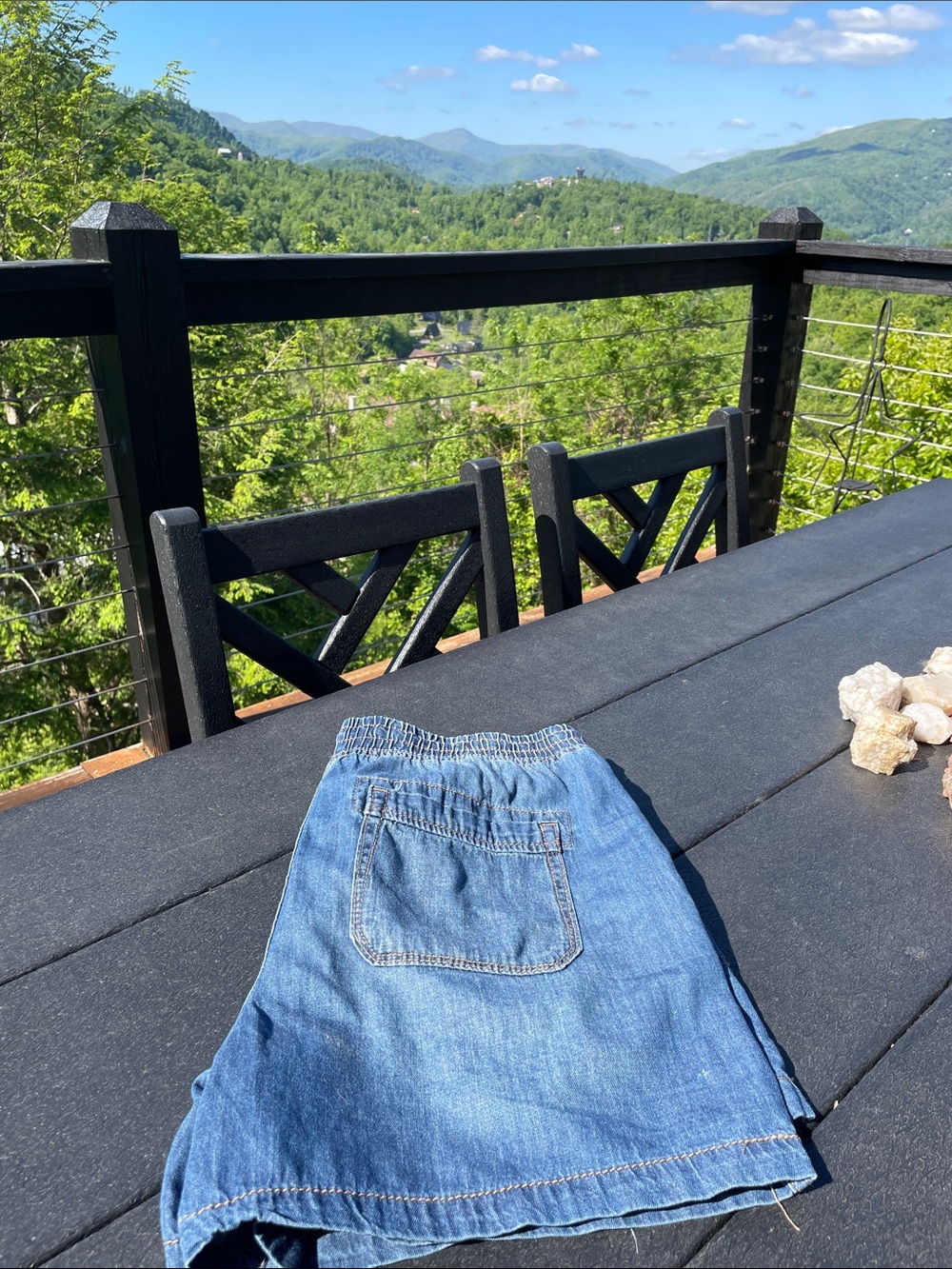 Light Blue Denim Drawstring Jean Shorts for Women - Picture 8 of 8